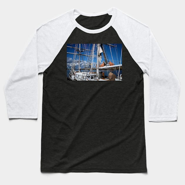 Tall Ship on the River Blyth (2) Baseball T-Shirt by Violaman